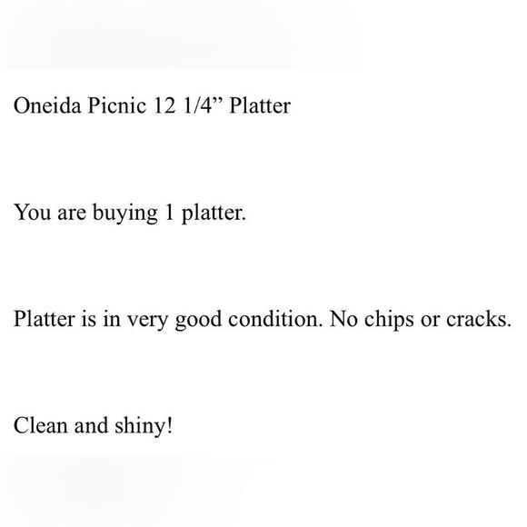 Picnic Oneida White Geometric Dinnerware Serving Platter Plate 12 1/4 In Round - Picture 8 of 10